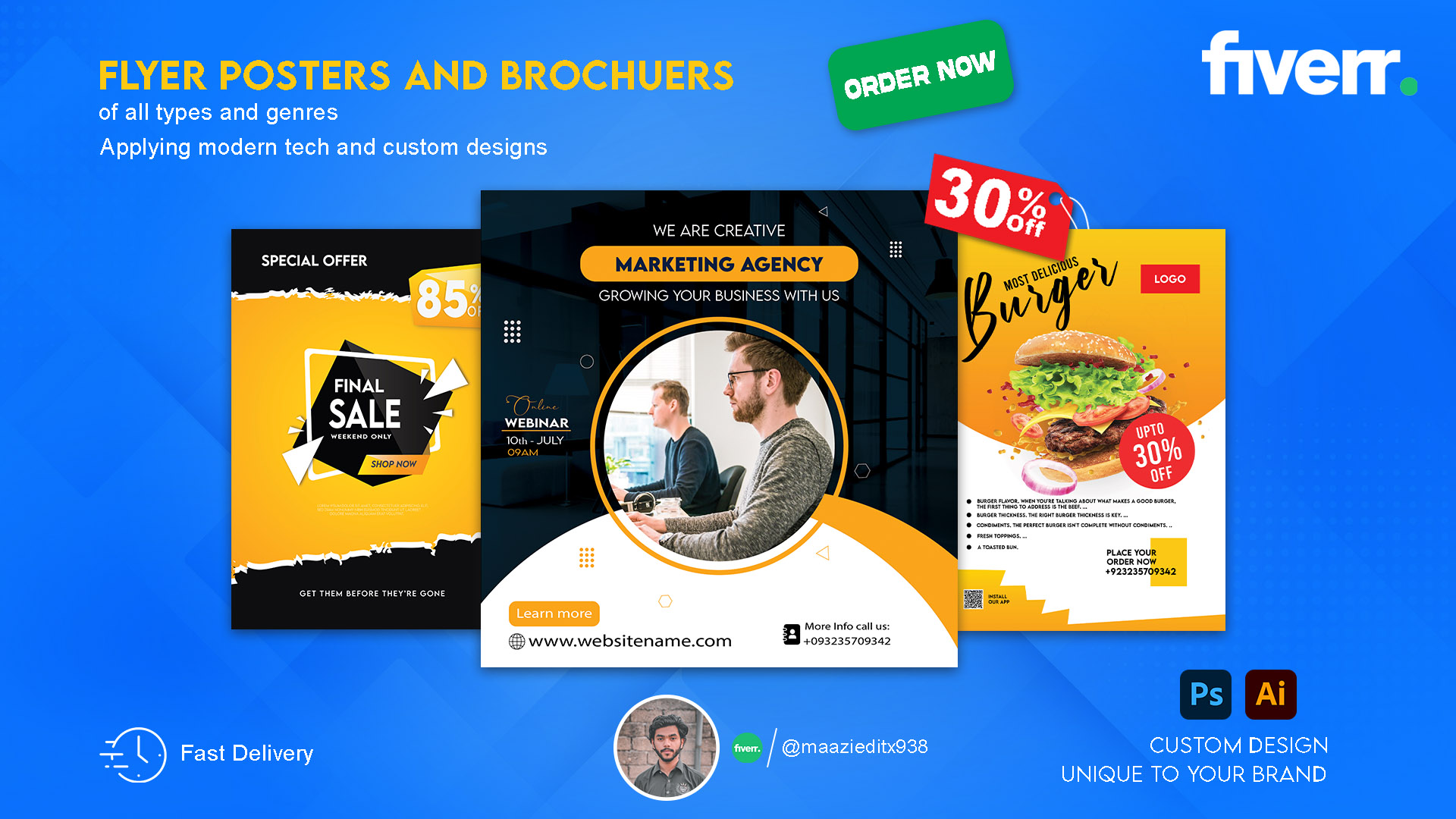 I will design attractive poster and flyers like profe...