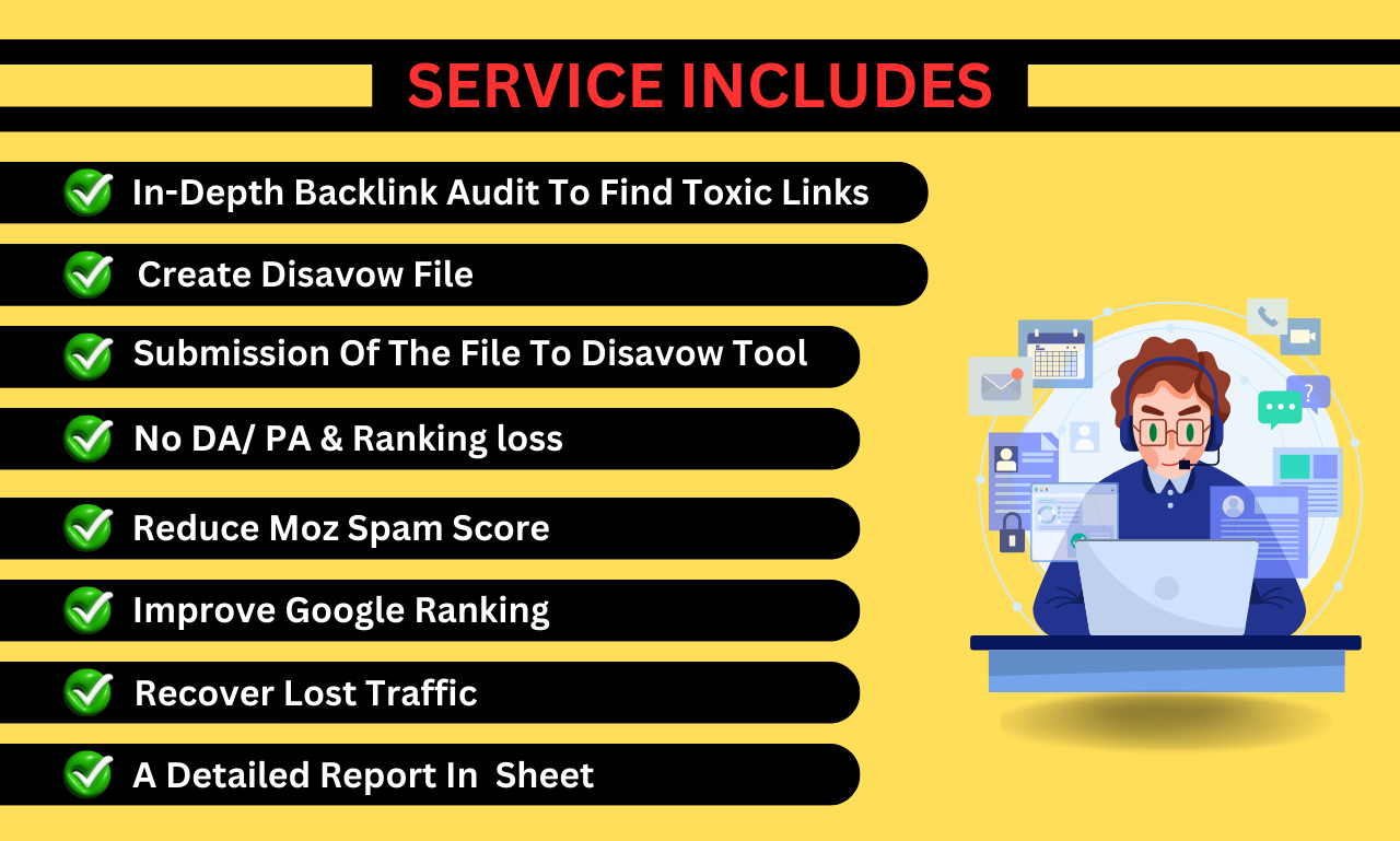  I will disavow spammy toxic bad backlinks to decrease high spam score