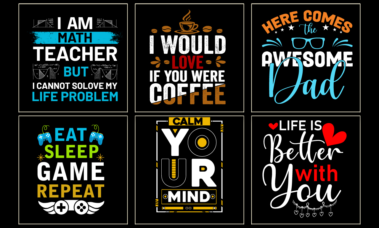 I will do custom typography t shirt design and graphic t shirt for clothing brand