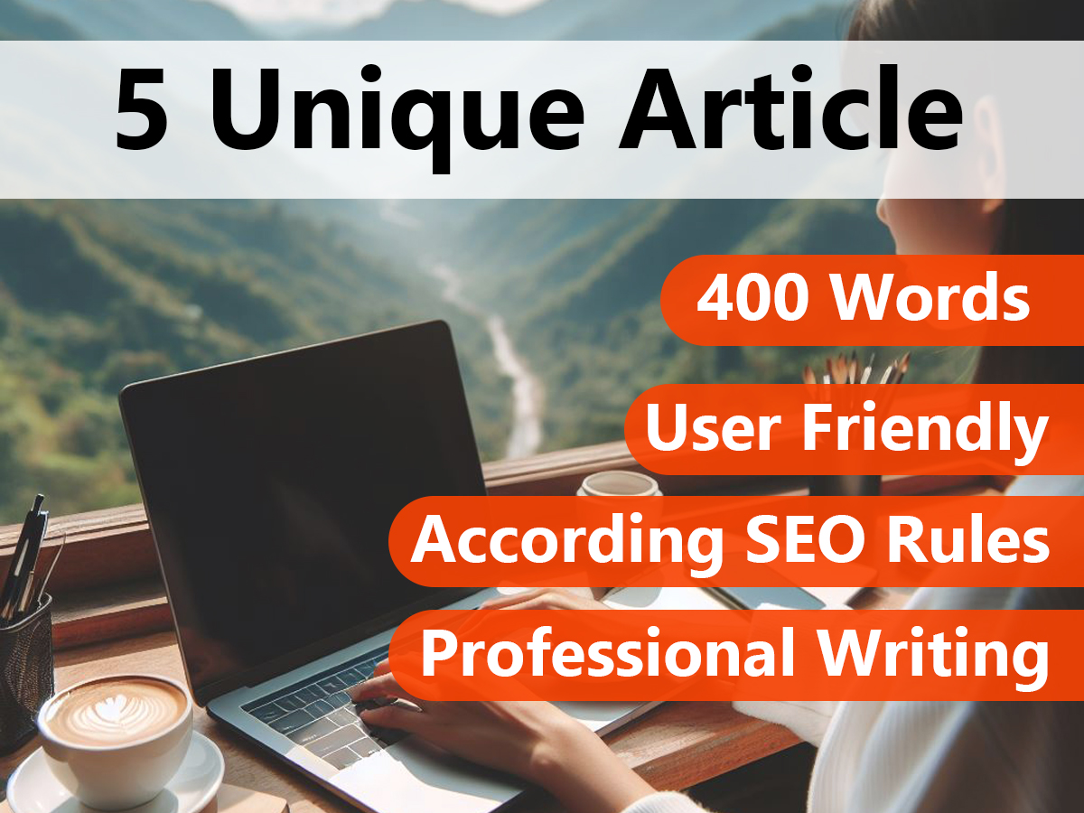 5 Unique & Best articles on general topics - 400 words with Unique Photos