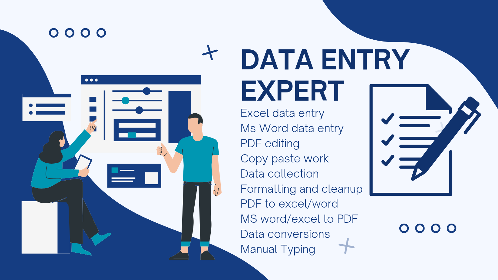 I will be your virtual assistant for data entry, Excel work, Copy paste work