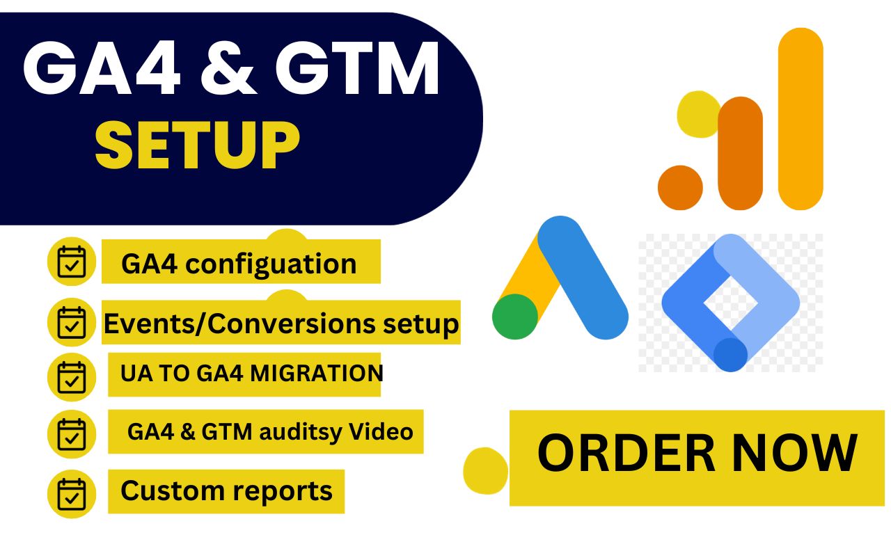 I Will do ga4 setup using google tag manager on any website