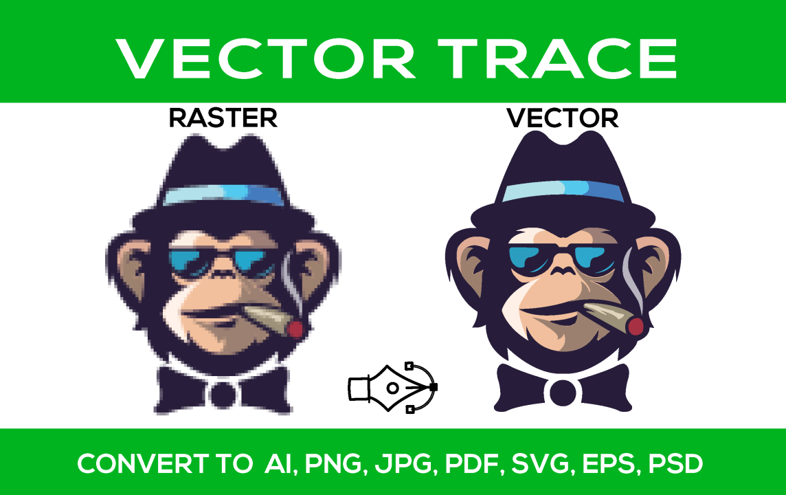 I will vector trace, vectorize, convert logo to vectorize