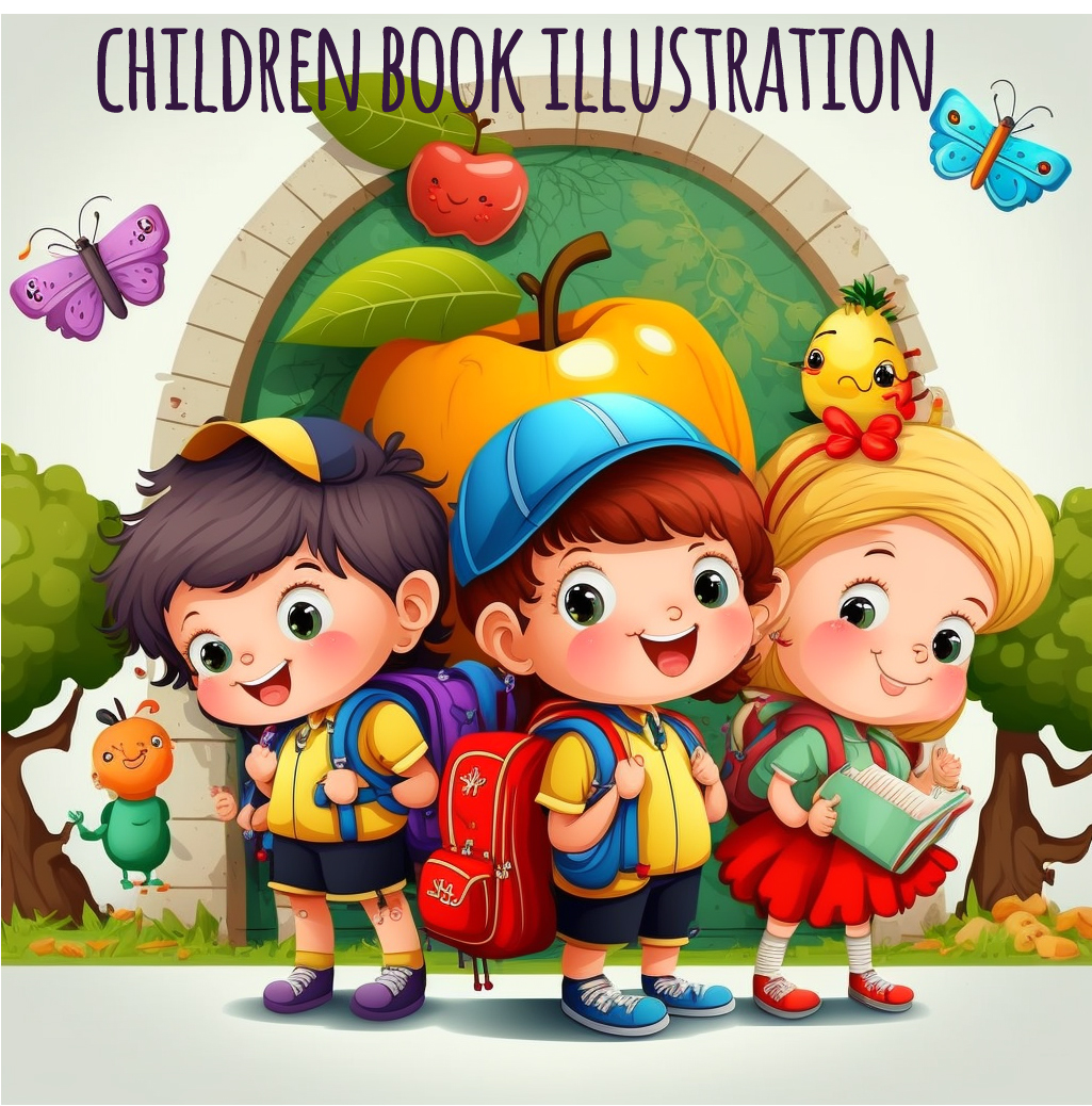 I will draw children story book illustration ,kids book cover and vector tracing