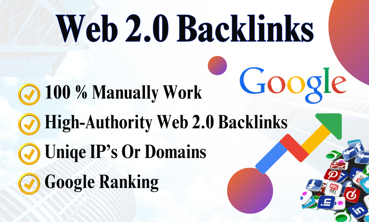  100% Manually 20 web 2.0 SEO Backlinks Perfect link building services