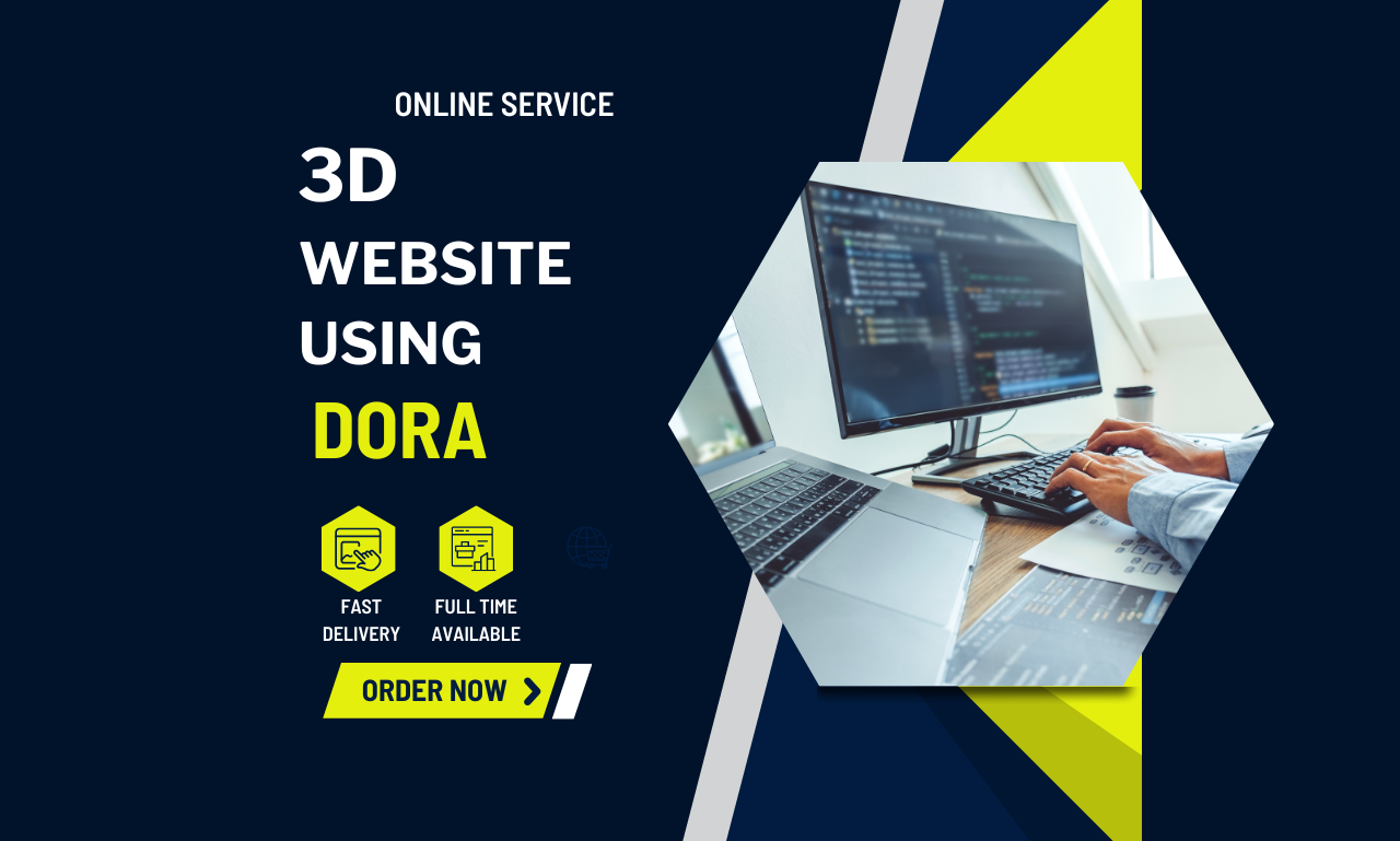 i will design 3d model website in dora, dora website, dora 3d landing page design 3d model website 