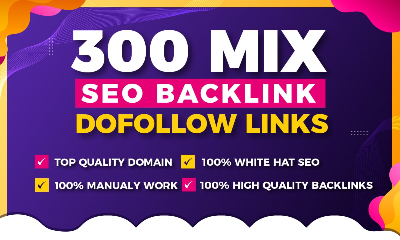 I will build 300 mix backlinks da 50 to 100 for off page SEO