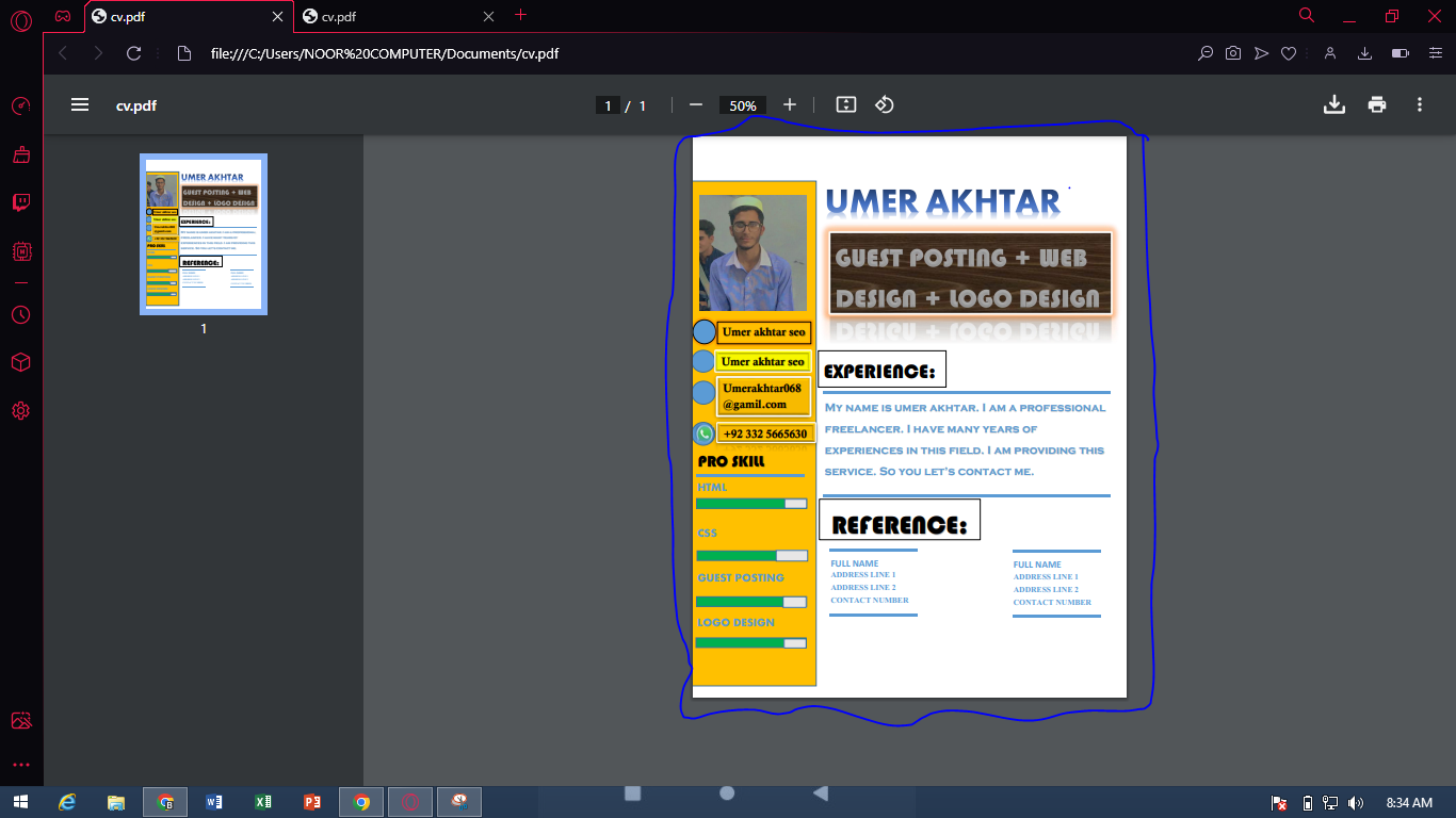 i will make your best cv in MS word