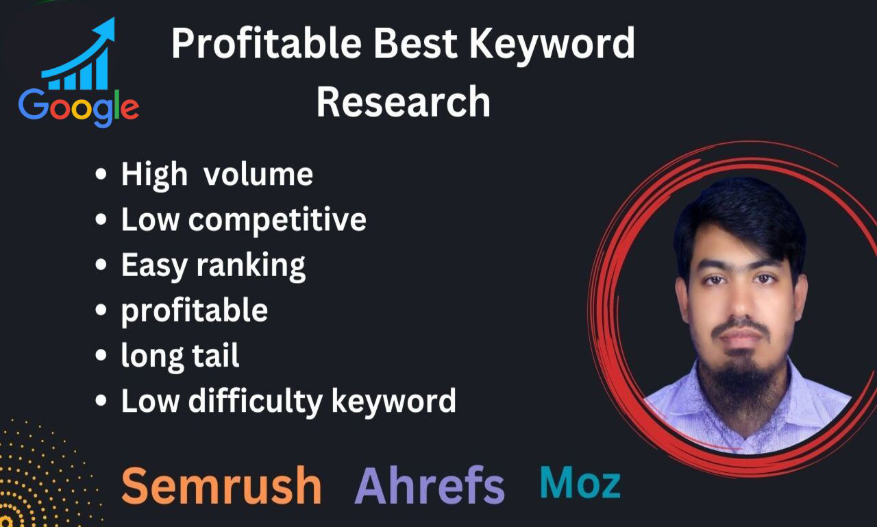 I will provide profitable long tail best keyword research by Semrush, ahrefs, moz