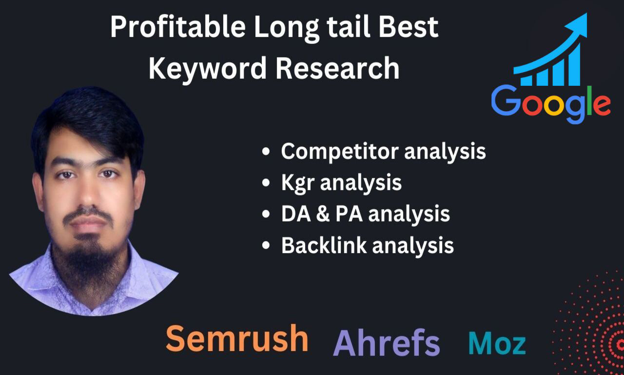 I will provide profitable long tail best keyword research by Semrush, ahrefs, moz