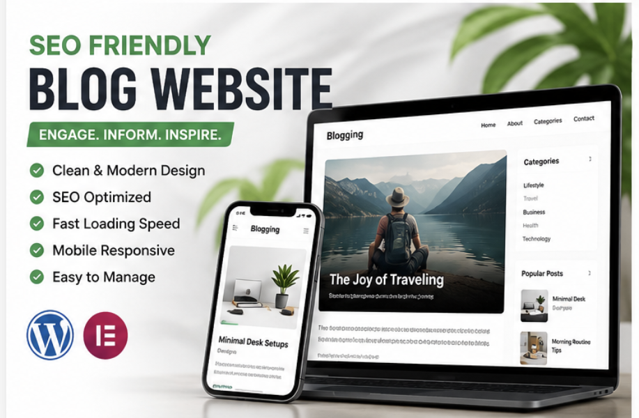 WordPress Website Design in 72 Hours, Elementor WooCommerce Store, Blog & Event Booking Website