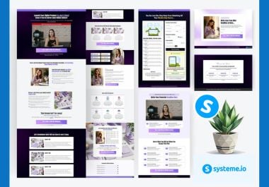 I will build high converting systeme io sales funnel and systeme io landing page