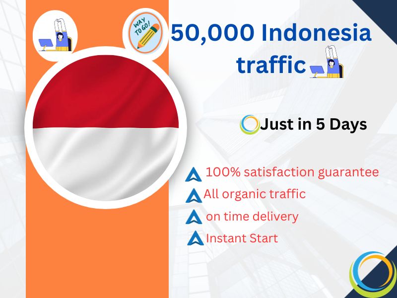 50000 Traffic from Indonesia to your website or any l...