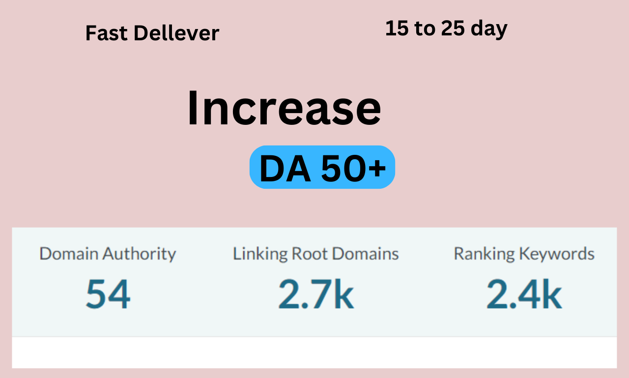 I will increase moz da domain authority with SEO backlinks