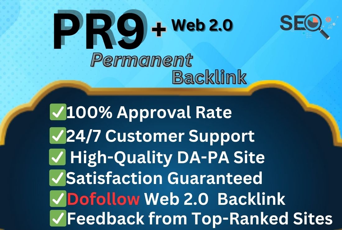I will Do 60 PR9 + 10 Web 2.0 For your Websites Ranking