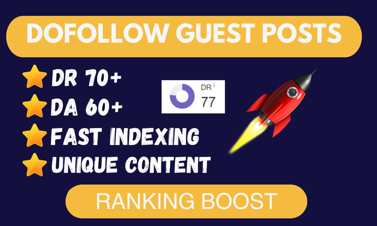 I will increase dr or ahrefs domain rating with SEO dofollow backlinks