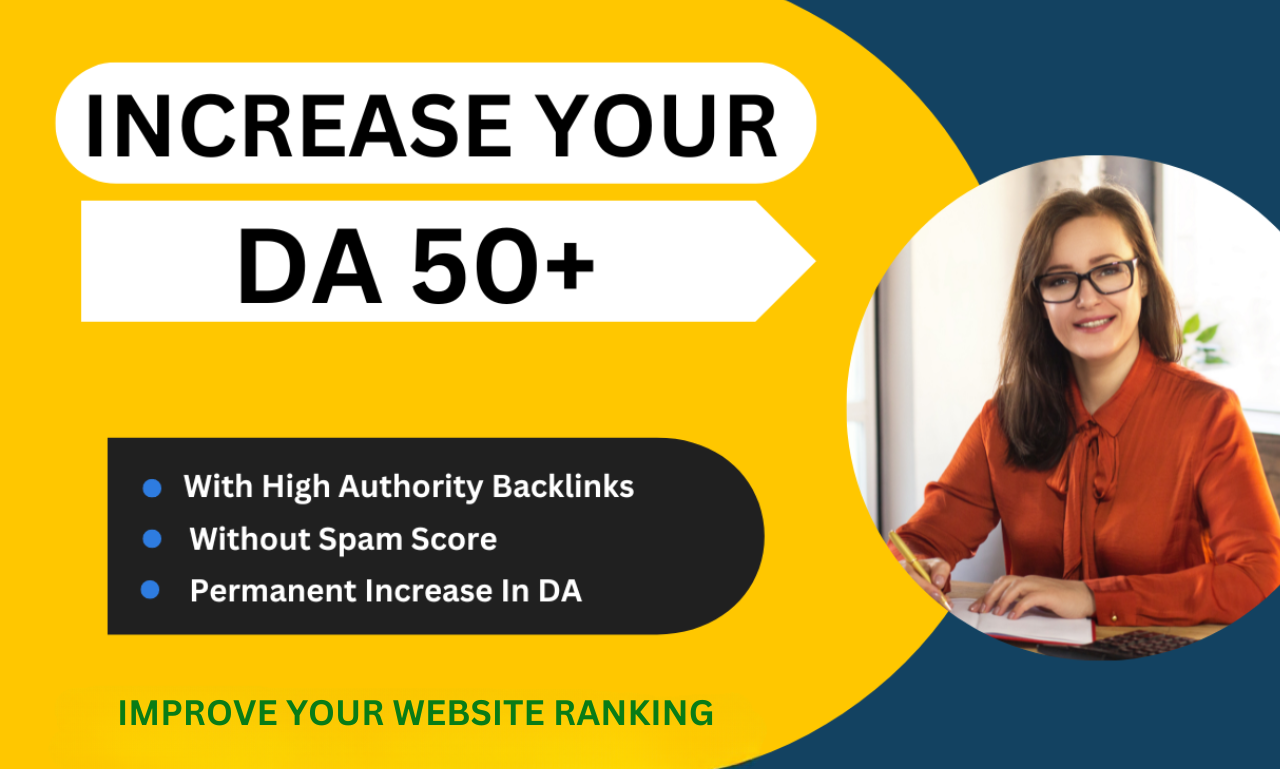 I will increase moz da, increase da, domain authority with SEO backlinks