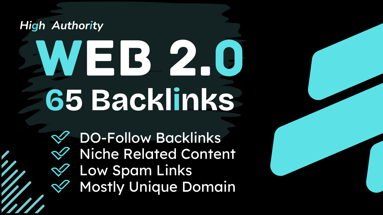 i'll Build 65 Powerfull Web 2.0 Backlinks on High DA SItes