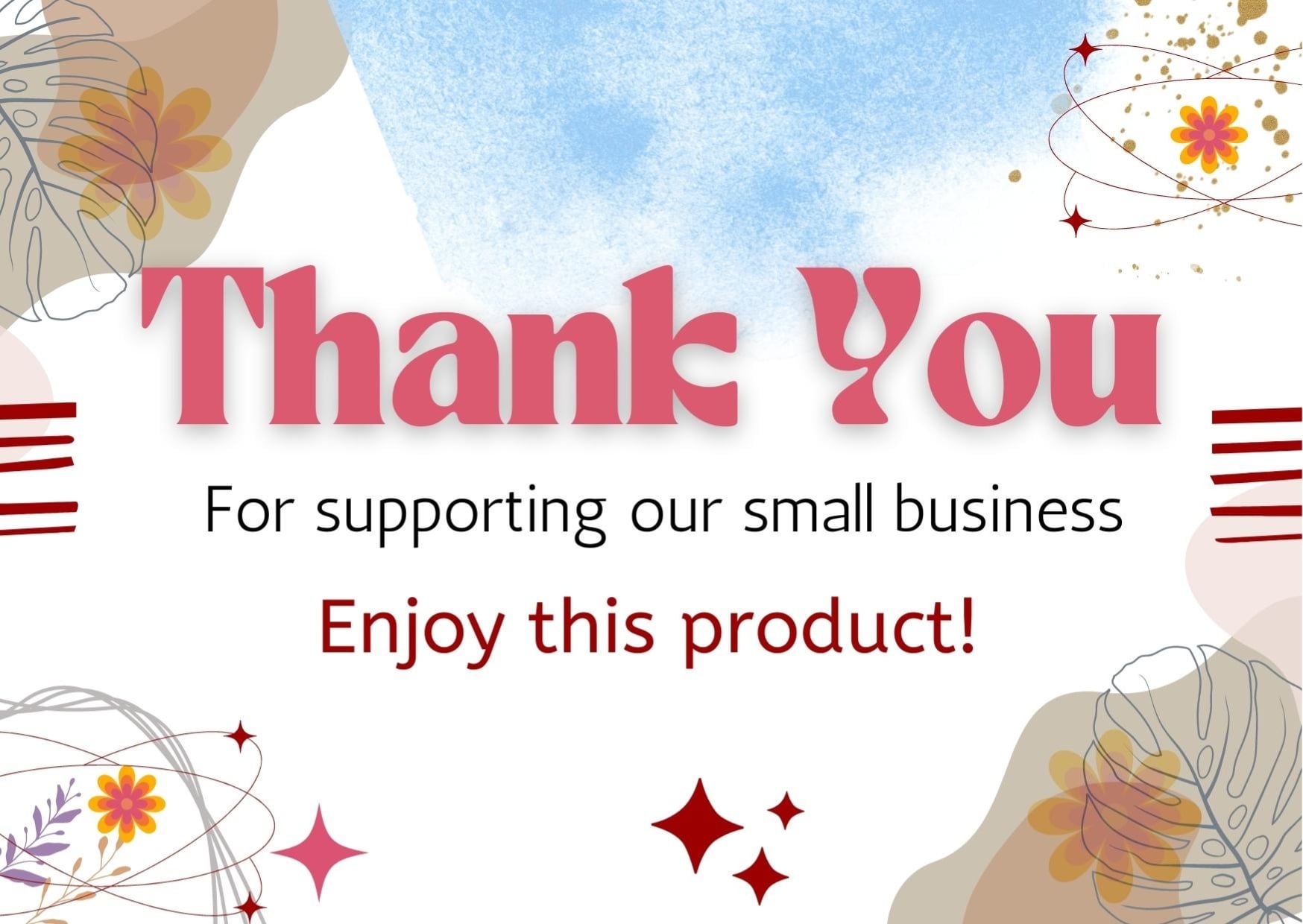 I will design awesome thank you and product insert card for you