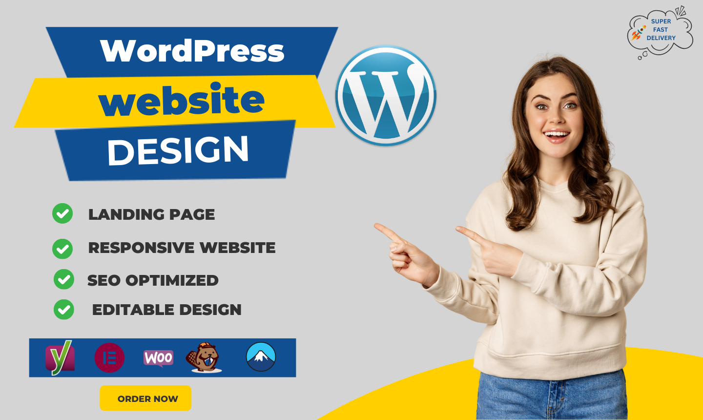 I'll do Wordpress webite deign,redesign wordpress landing page design in 24 hour