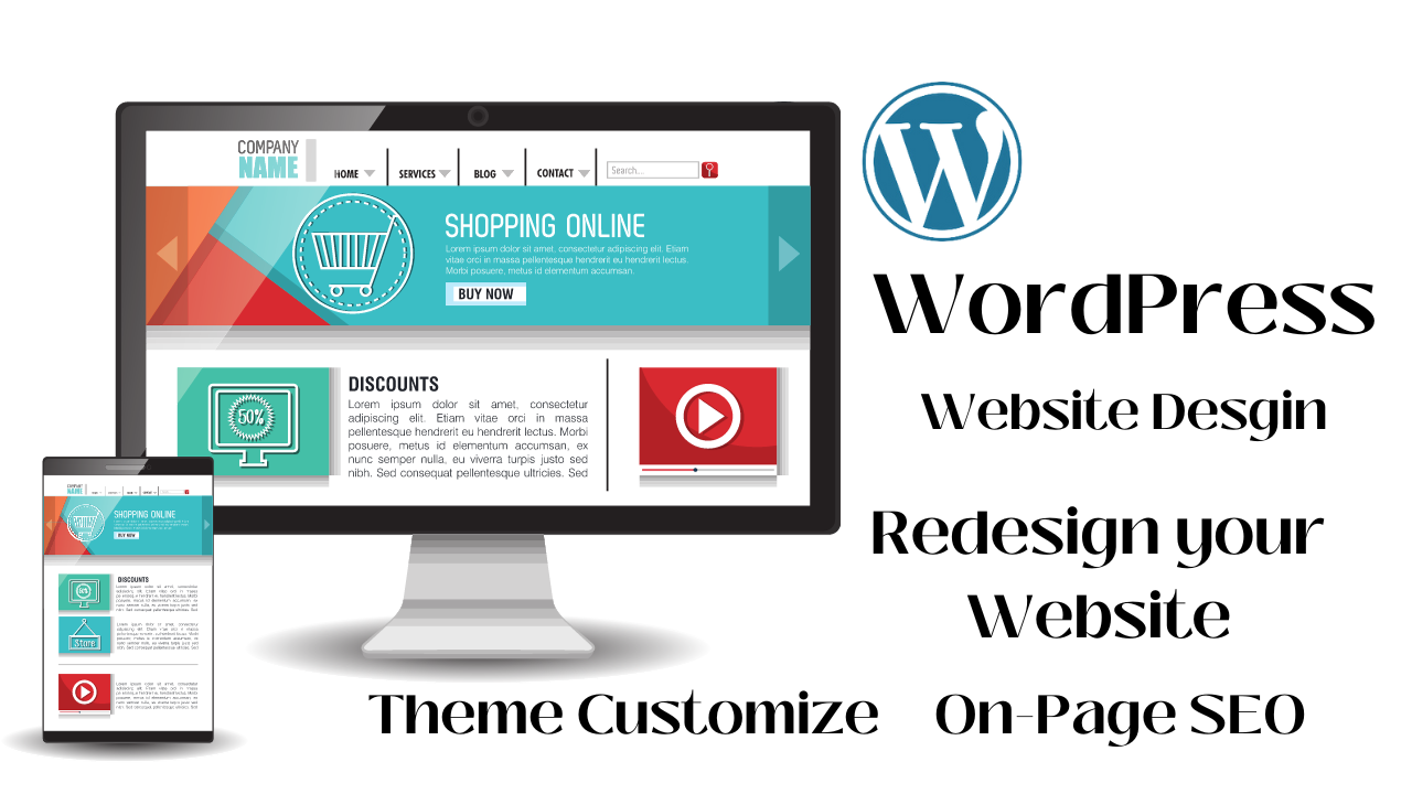 Create, Redesign and customize WordPress website