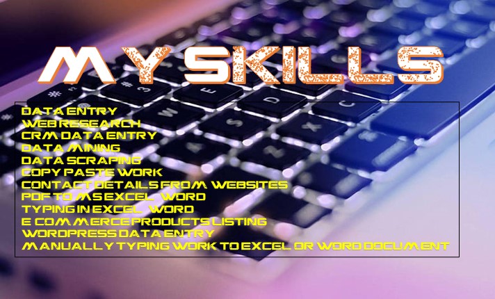 I will do faster Data Entry, Internet Research, copy-paste, Data Scraping in One day.