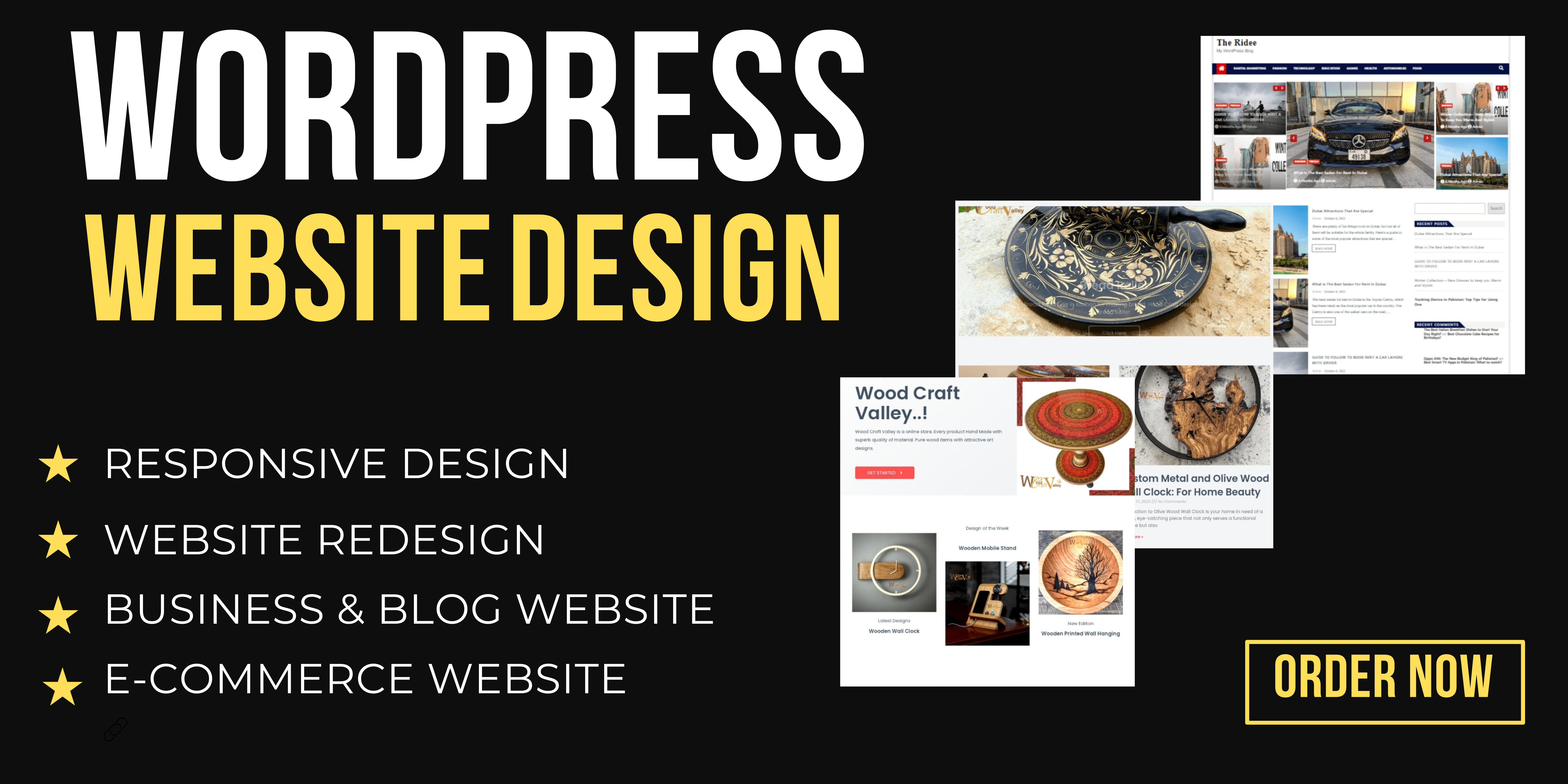 I will Design and Develop your Wordpress Website Blogging and E-Commerce store