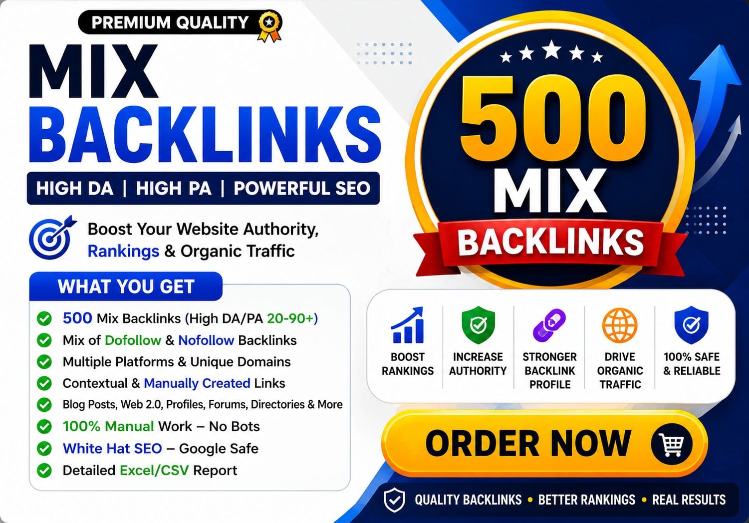 500 Mixed SEO Backlinks &ndash; Improve Your Website's Authority & Search Engine Rankings