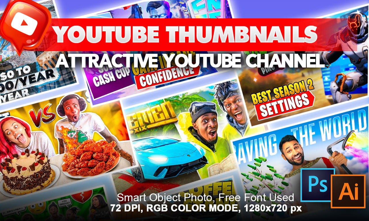 I will design amazing thumbnailss