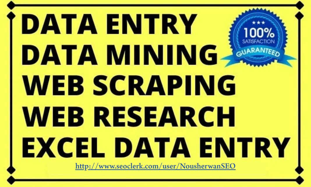I will do data entry, web research, data scraping, pdf to excel, excel data entry jobs