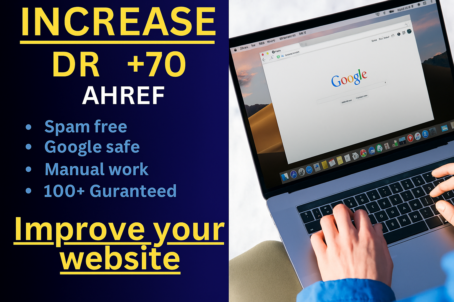 I will enhance your Ahrefs domain rating to 70 or higher.