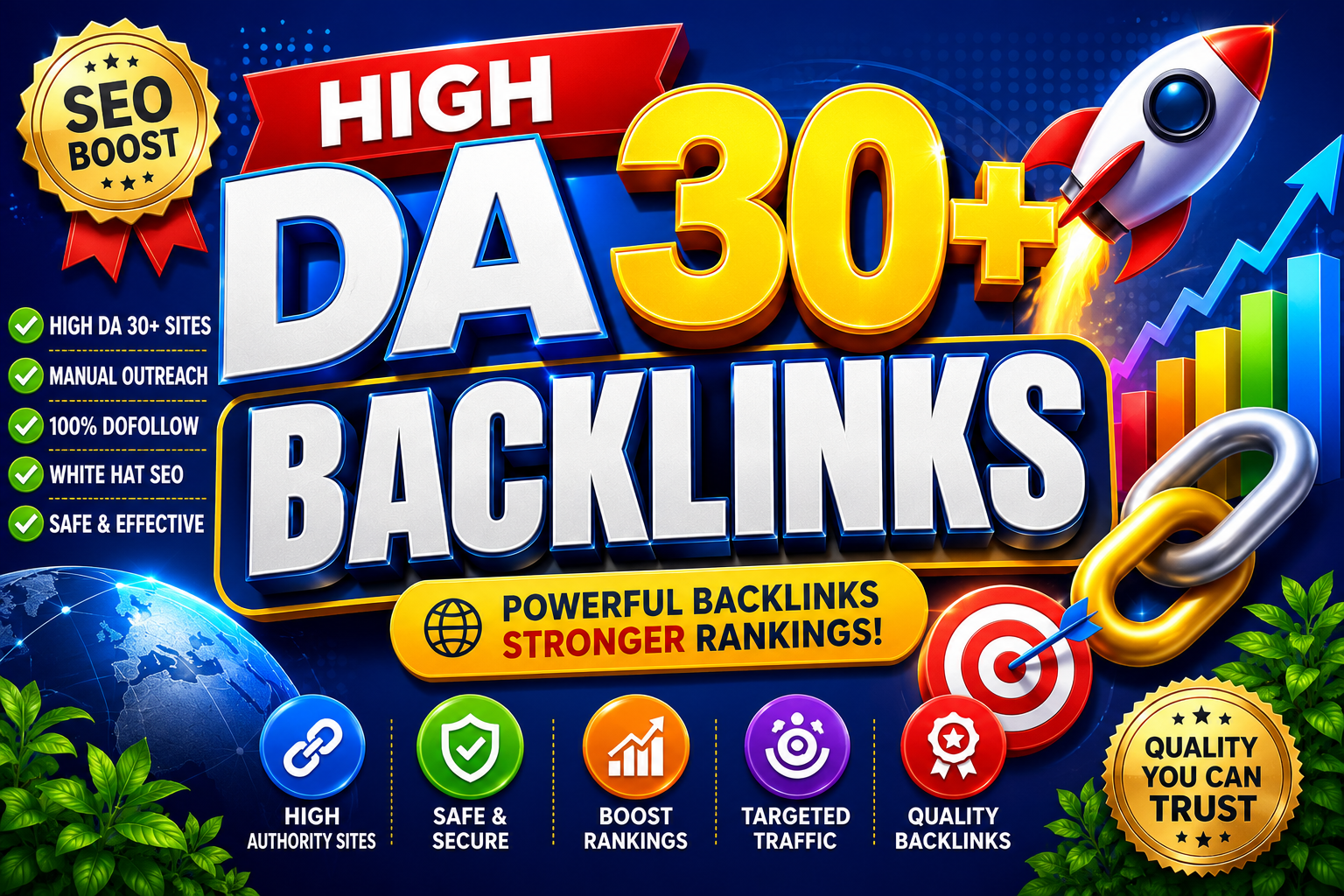 Premium SEO 100 High Domain Authority DA 30+ Backlink...