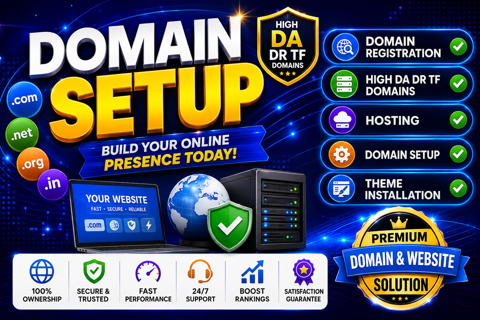 I will create 10 Domains Setup for you business
