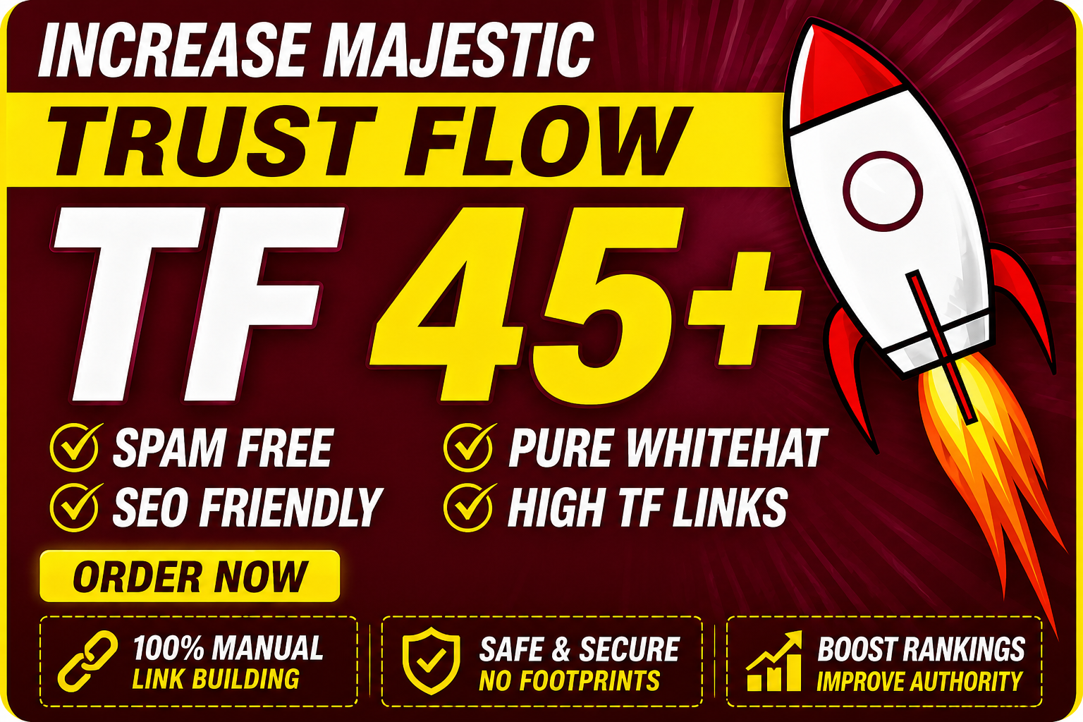 Increase Majestic Trust Flow TF 45+ Guaranteed