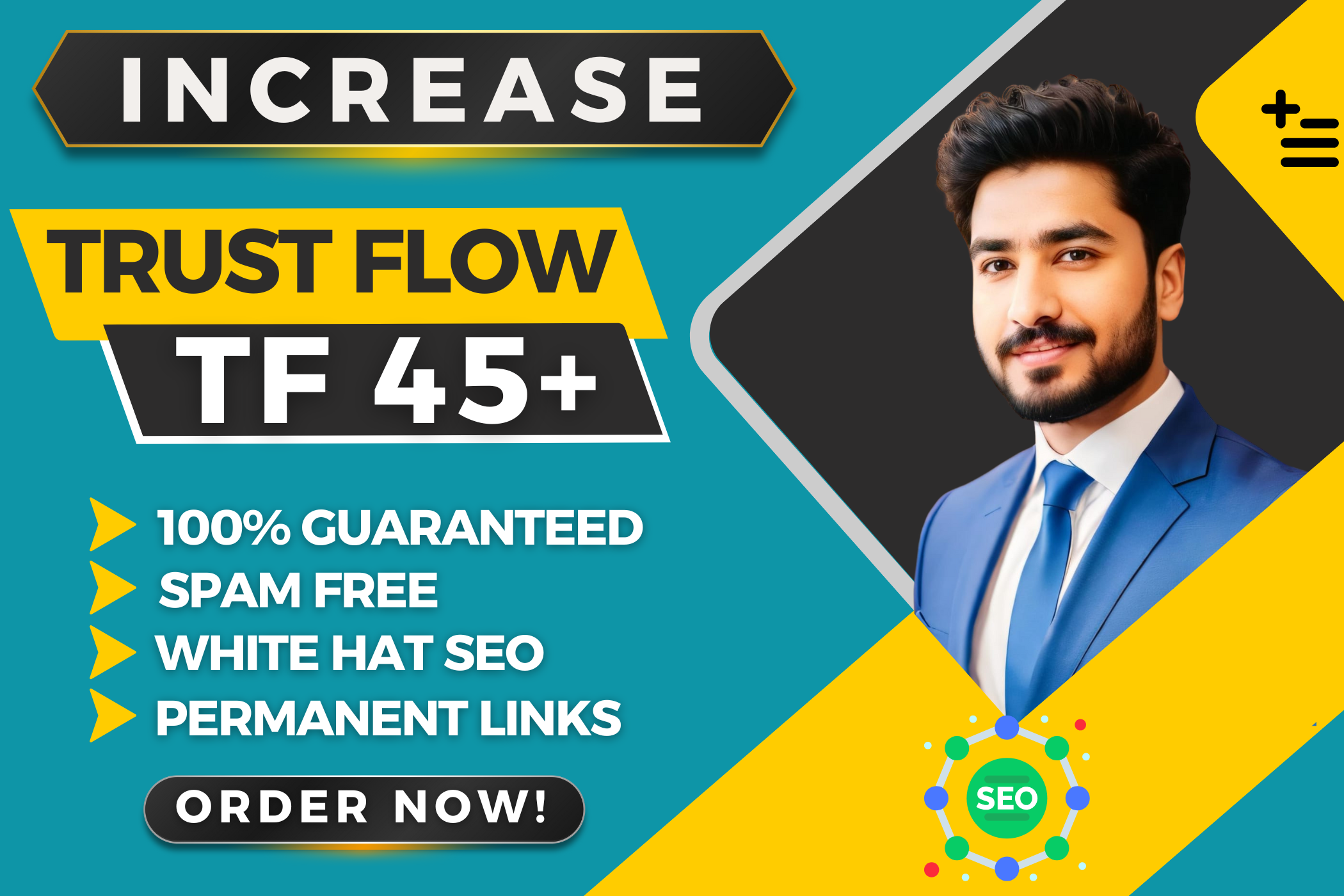  I will Increase Majestic Trust Flow TF 45+ of URL Guaranteed