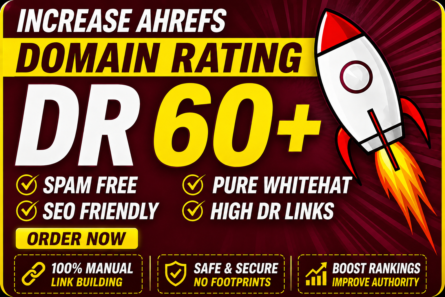 Increase Your Site Ahrefs Domain Rating DR 60+ Guarenteed