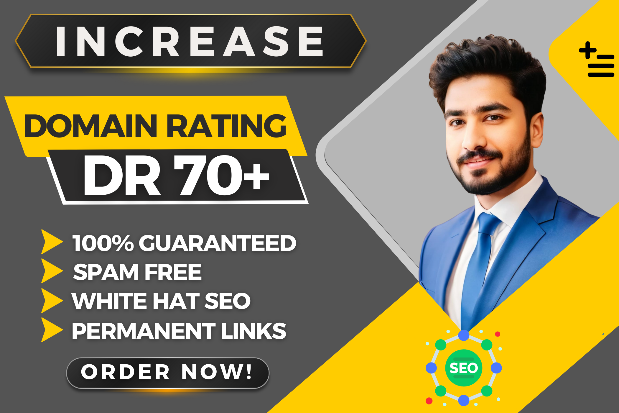I will increase ahrefs domain rating DR 70+ Guaranteed