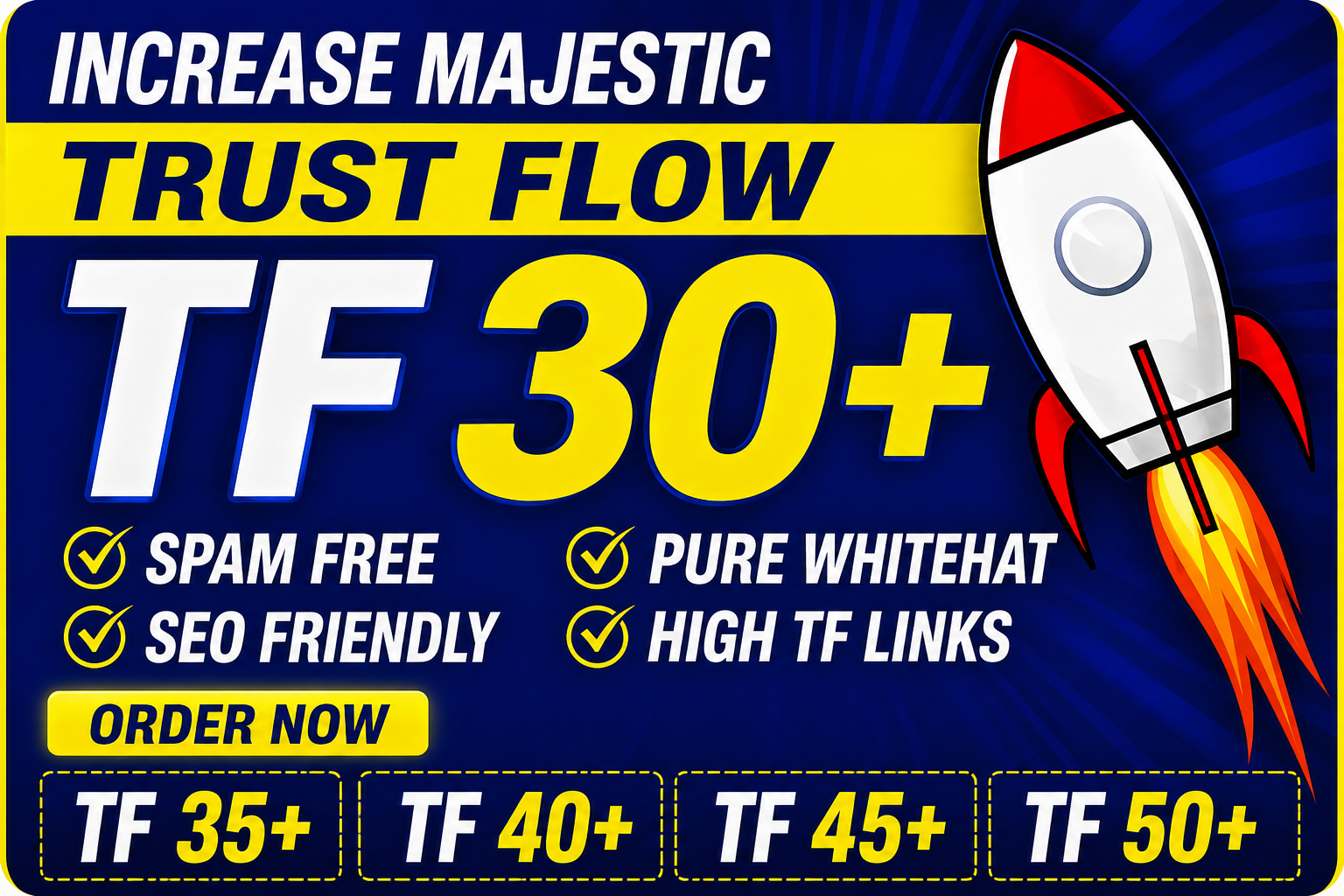 I will Increase majestic trust flow TF 30+ guaranteed