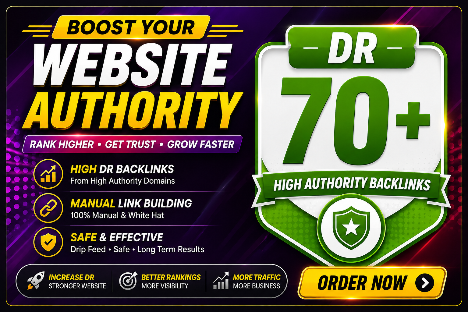 Increase Your Site Authority ahrefs domain rating DR 70+ Guaranteed
