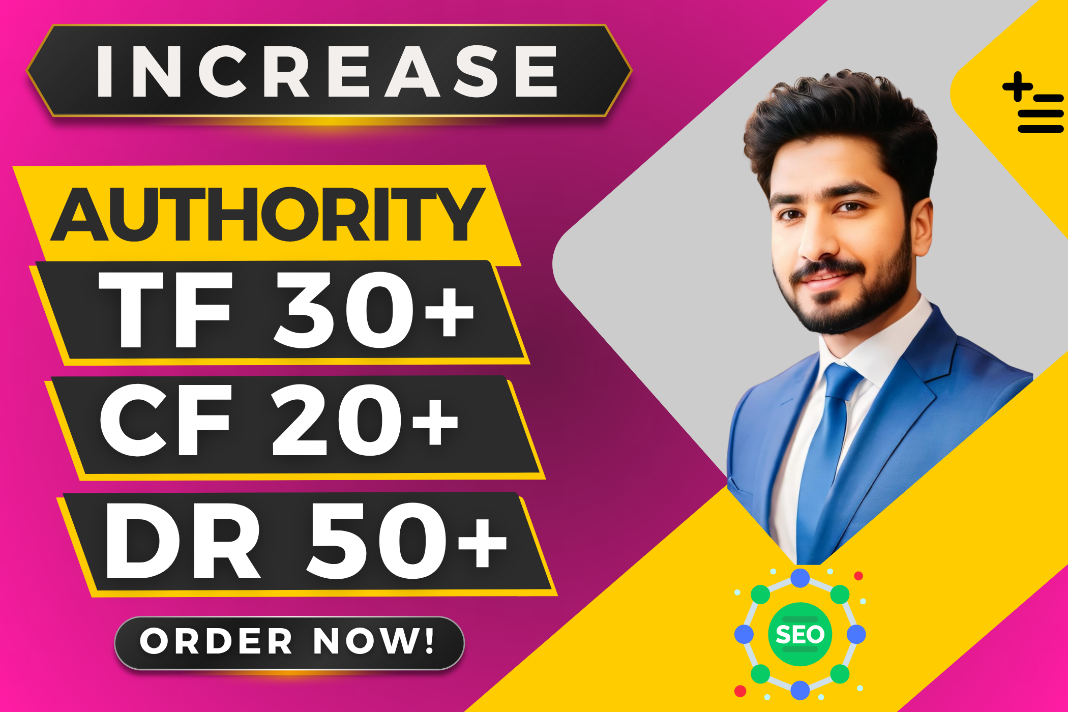 I will Increase DR 50+ CF 20+ and TF 30+ of URL Guaranteed