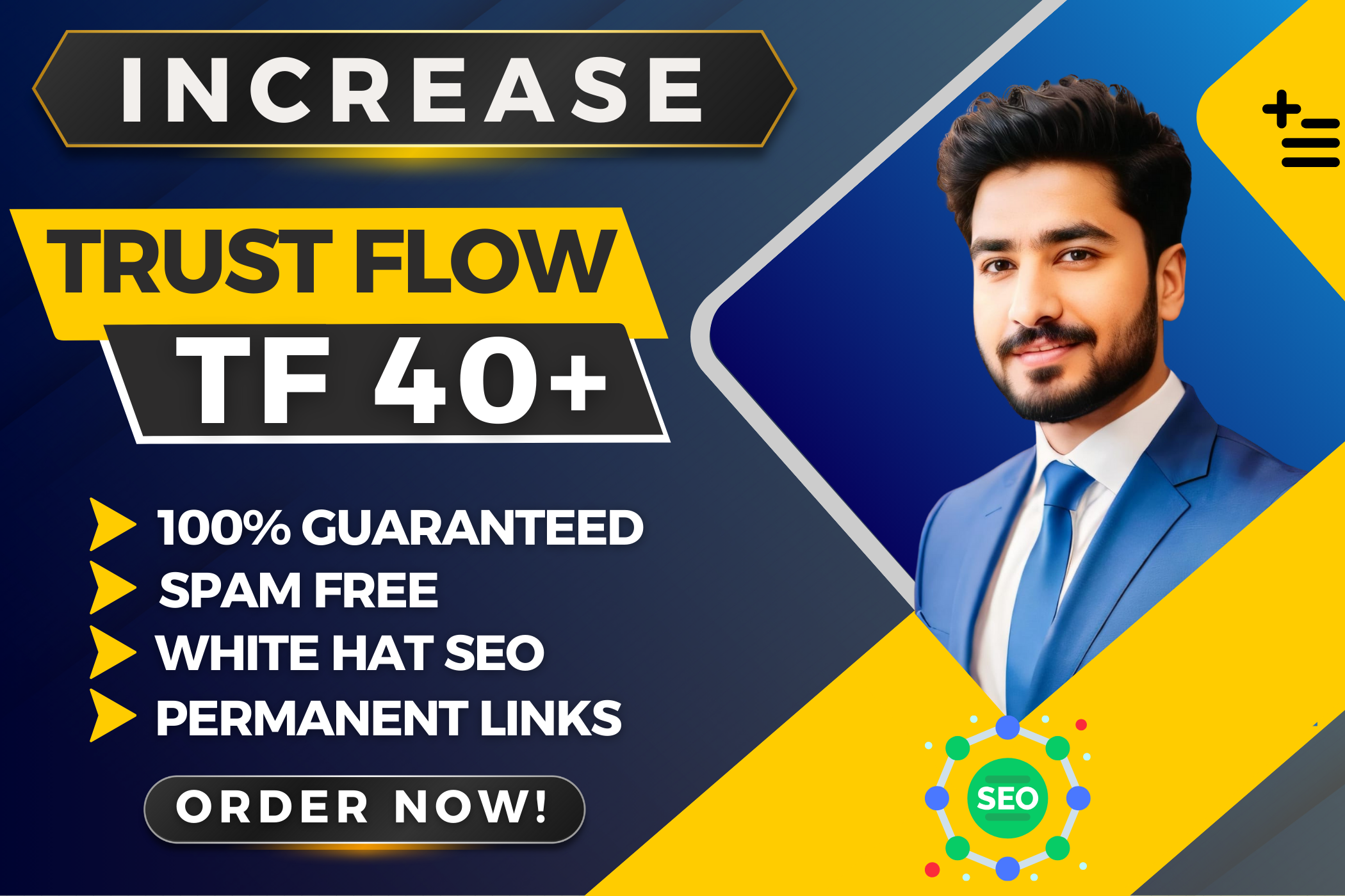 I Will Increase Majestic Trust Flow TF 40+ to Improve Ranking