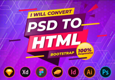 I will convert figma to html,xd to html css,psd to html responsive bootstrap 5