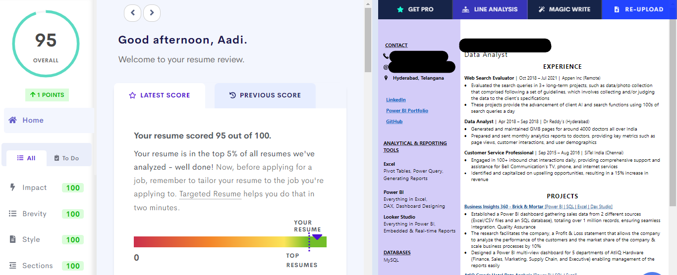 I will increase your resume ats score above 85