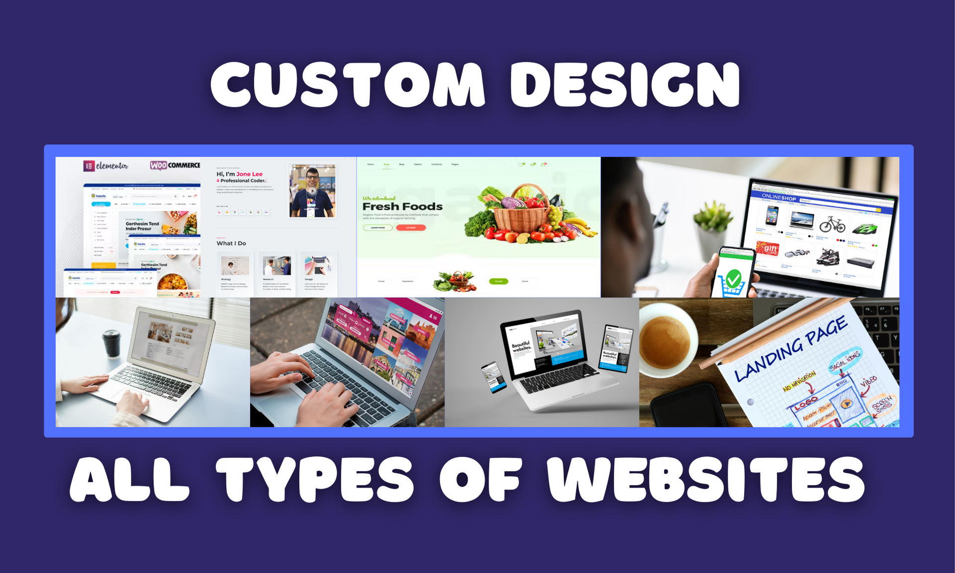 I will do custom wordpress website design using elementor pro