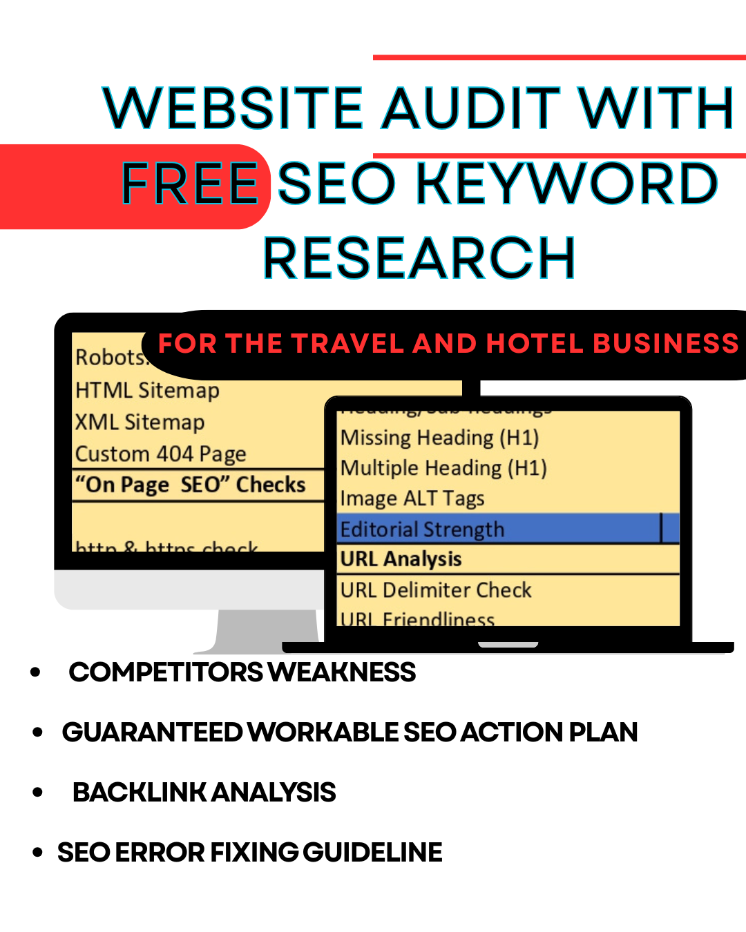 advanced SEO audit report with free keyword research