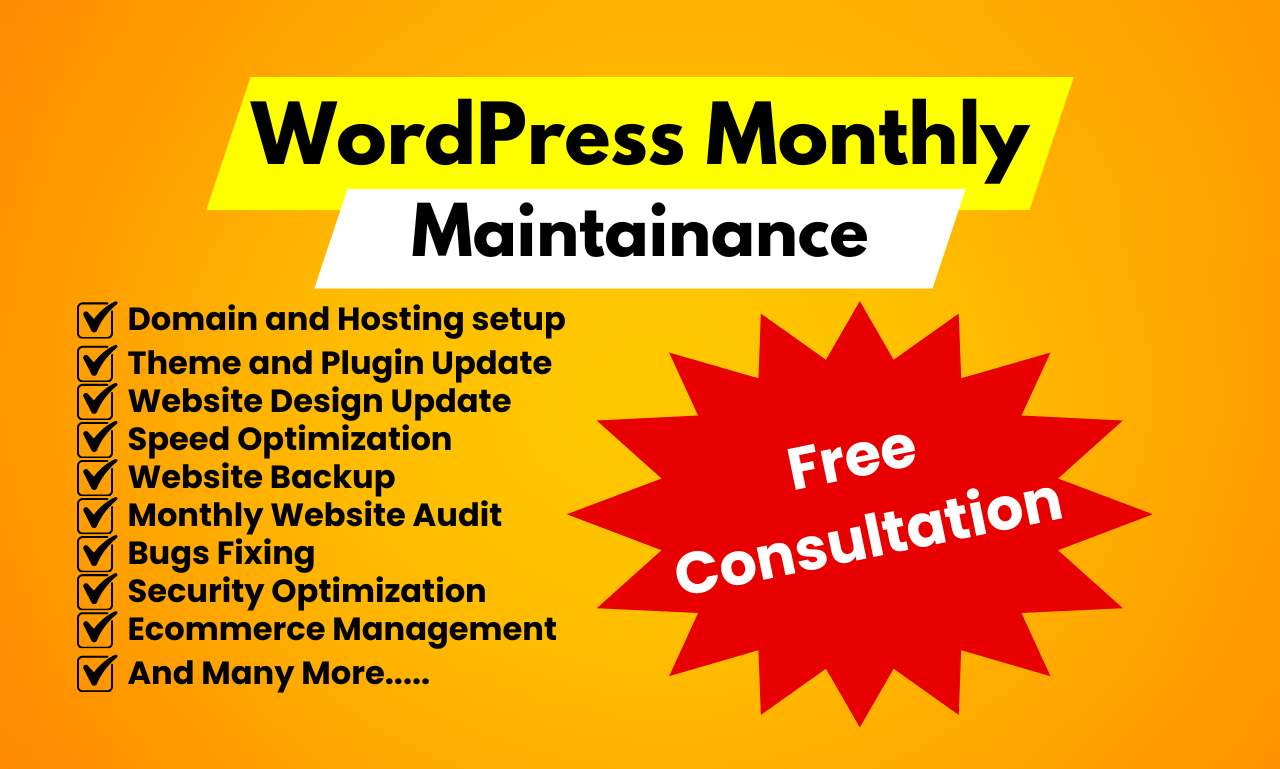 I will do maintenance and tech support for your WordPress website