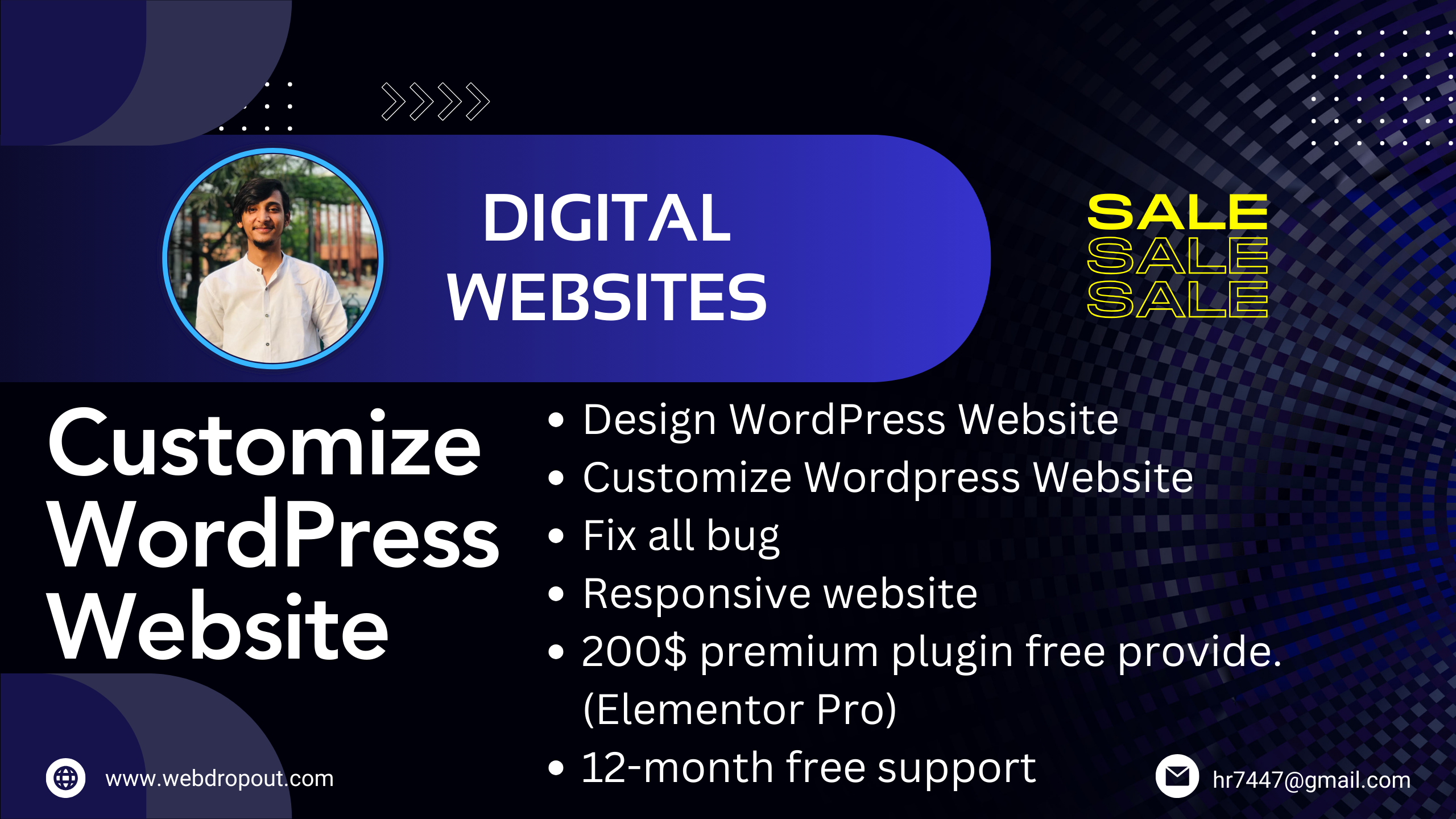 I will customize your website and fix all the issues in your wordpress website.