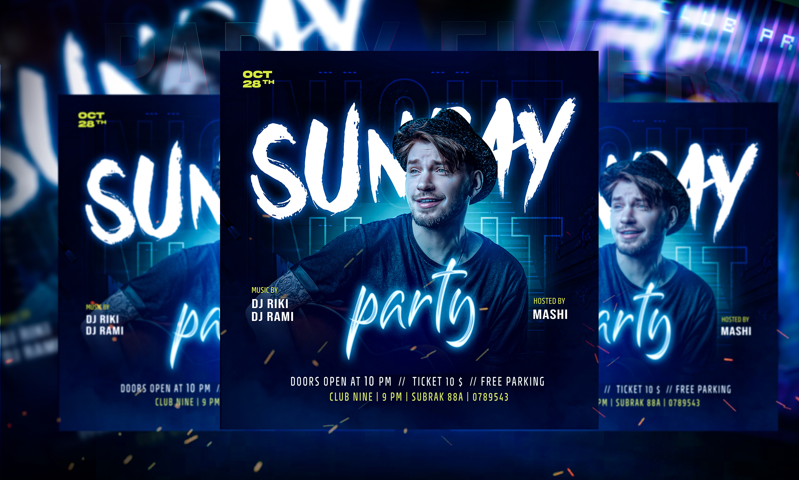 I will design an awesome party flyer, event flyer, motion, birthday, dj, or club flyer