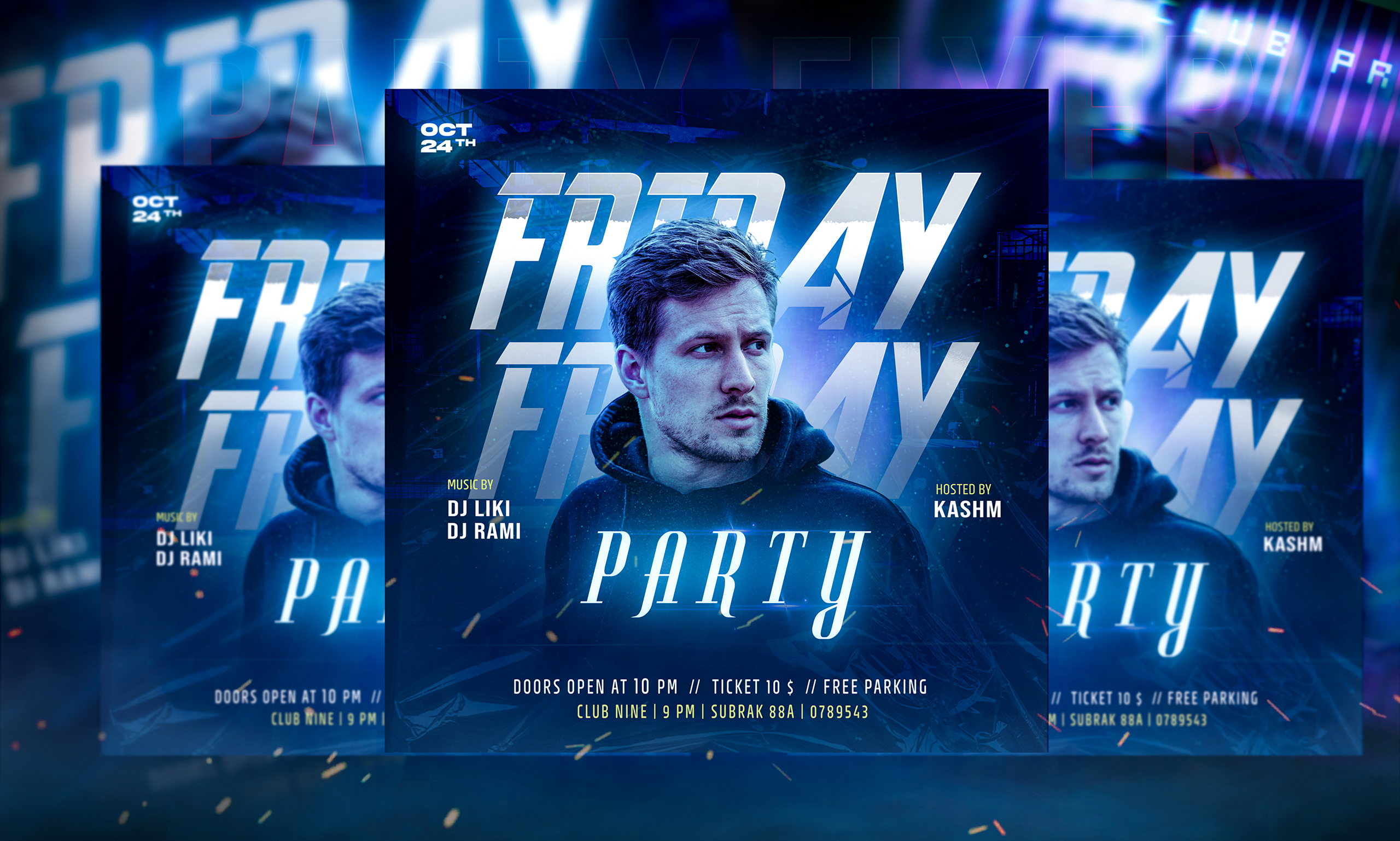 I will design an awesome party flyer, event flyer, motion, birthday, dj, or club flyer