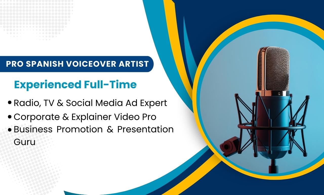 I Will Create Captivating Native Spanish Voiceovers that boost your brand.
